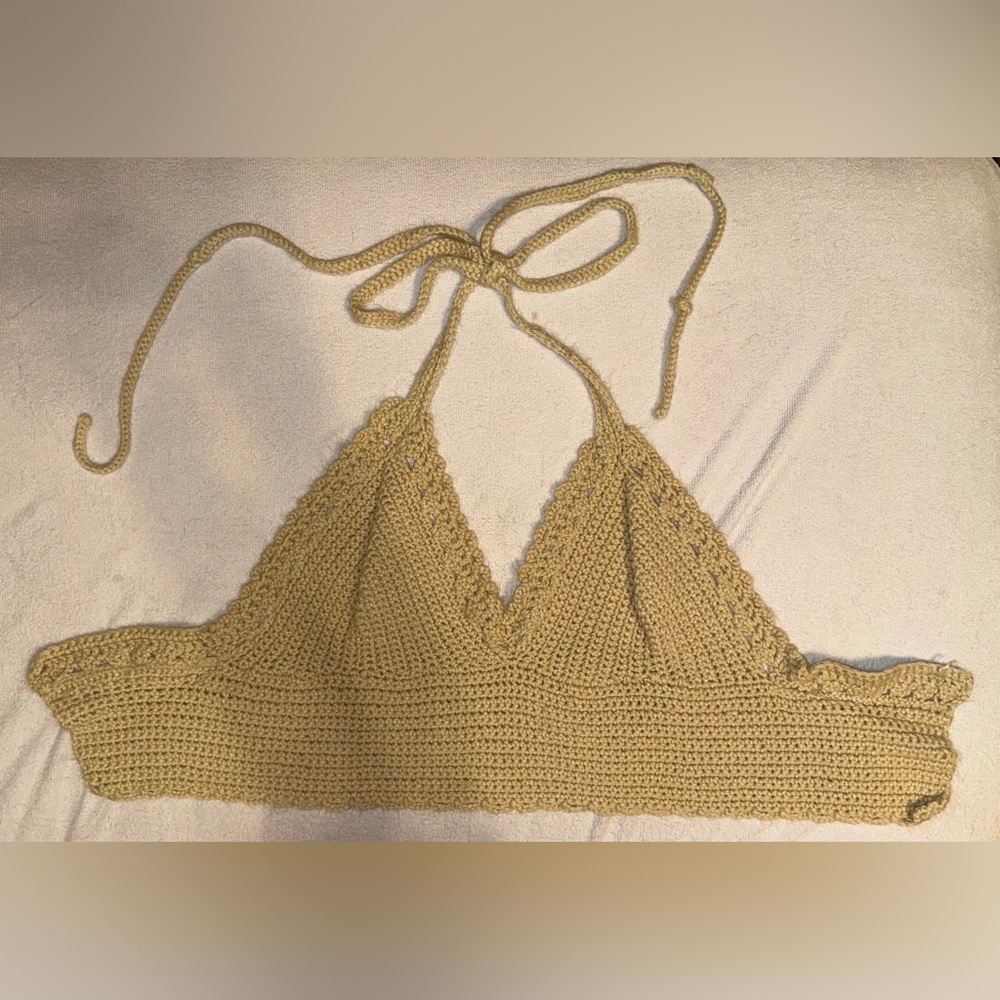 Beige Crocheted Top